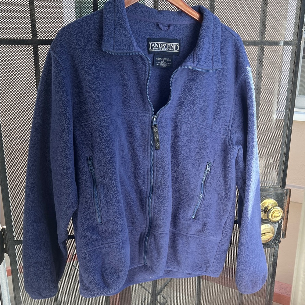 Lands' End Men's Navy Fleece Jacket